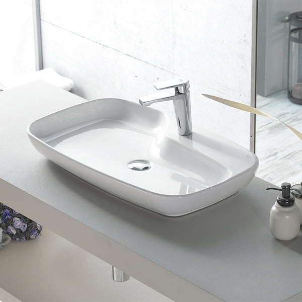 Nova Rectangular White Ceramic Vessel Sink - Stellar Hardware and Bath 