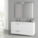 47 Inch Glossy White Bathroom Vanity Set - Stellar Hardware and Bath 