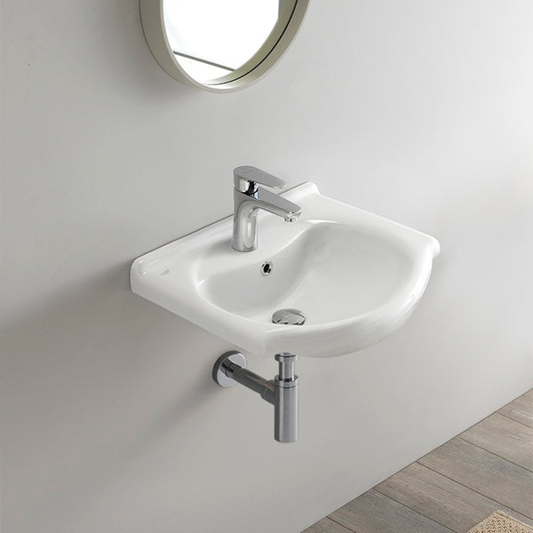 Nil Rectangular White Ceramic Wall Mounted or Drop In Bathroom Sink - Stellar Hardware and Bath 