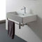 Teorema Rectangular Wall Mounted Ceramic Sink With Polished Chrome Towel Bar - Stellar Hardware and Bath 