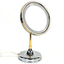 Incandescent Mirrors Pedestal Round 3x or 5x Brass Magnifying Mirror - Stellar Hardware and Bath 