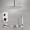 Tyga Chrome Thermostatic Tub and Shower System with Ceiling 14" Rain Shower Head and Hand Shower - Stellar Hardware and Bath 