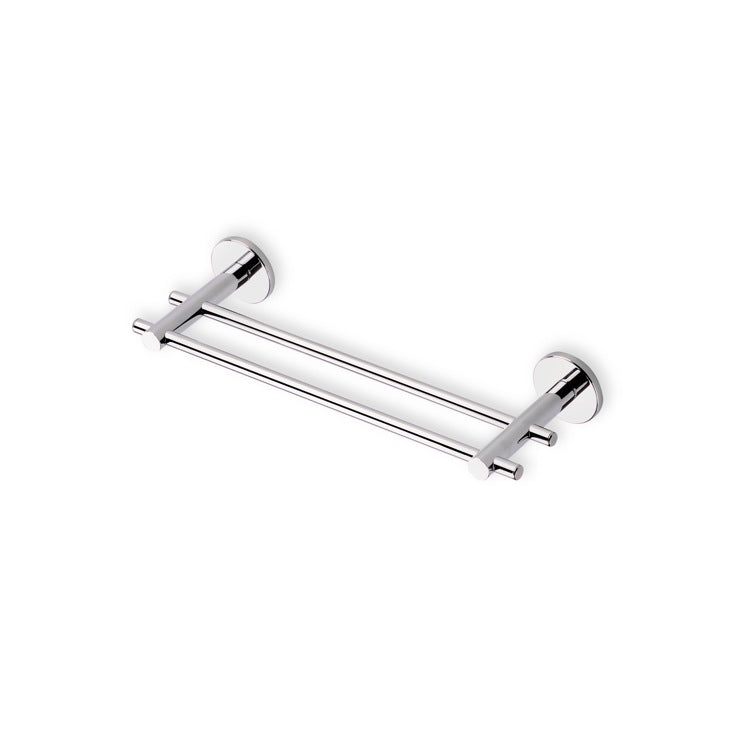 Venus Chrome 12 Inch Double Towel Bar Made in Brass - Stellar Hardware and Bath 