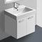 24 Inch Grey Oak Wall Mount Bathroom Vanity with Fitted Ceramic Sink - Stellar Hardware and Bath 