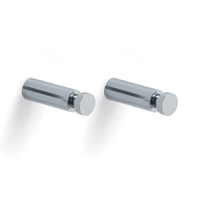 Appendini Pair of Round Polished Chrome Hooks - Stellar Hardware and Bath 