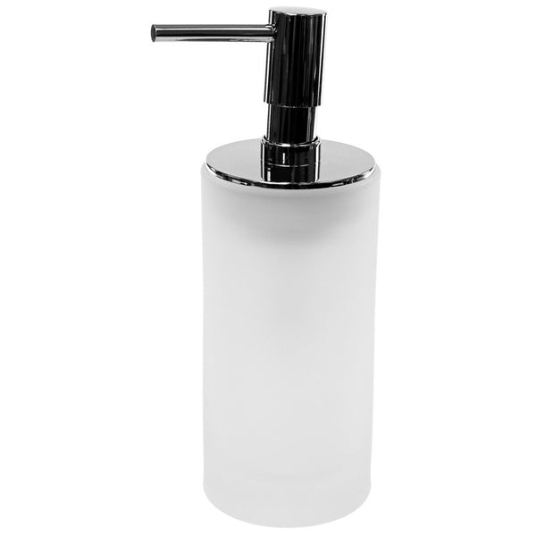 Tiglio Free Standing White Glass Soap Dispenser - Stellar Hardware and Bath 
