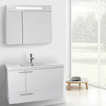 39 Inch Glossy White Bathroom Vanity Set - Stellar Hardware and Bath 