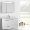 39 Inch Glossy White Bathroom Vanity Set - Stellar Hardware and Bath 