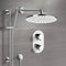 Rendino Chrome Thermostatic Shower System with 12" Rain Shower Head and Hand Shower - Stellar Hardware and Bath 