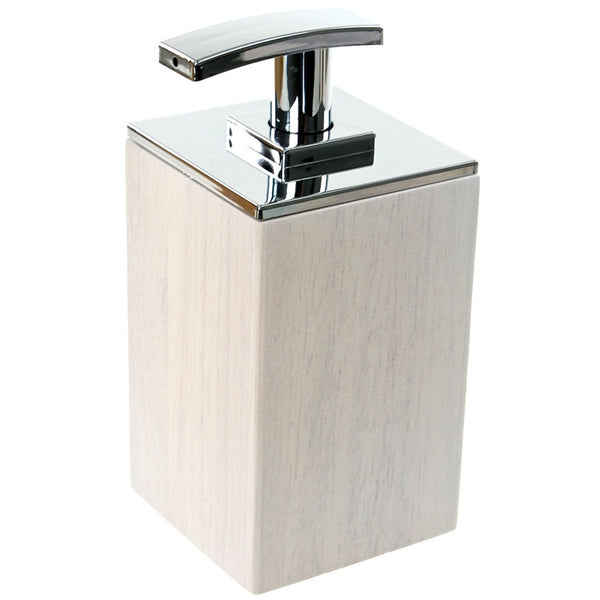 Papiro White Short Soap Dispenser in Wood - Stellar Hardware and Bath 