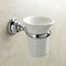 Wall Mounted White Ceramic Toothbrush Holder with Gold Brass Mounting - Stellar Hardware and Bath 