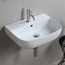 Glam Modern White Ceramic Wall Mounted or Vessel Sink - Stellar Hardware and Bath 