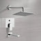 Peleo Chrome Tub and Shower Faucet Sets with 8" Rain Shower Head - Stellar Hardware and Bath 