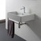 Teorema Rectangular Wall Mounted Ceramic Sink With Polished Chrome Towel Bar - Stellar Hardware and Bath 