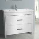 39 Inch Floor Standing White Vanity Cabinet With Fitted Sink - Stellar Hardware and Bath 