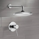 Mario Chrome Shower Faucet Set with 9" Rain Shower Head - Stellar Hardware and Bath 