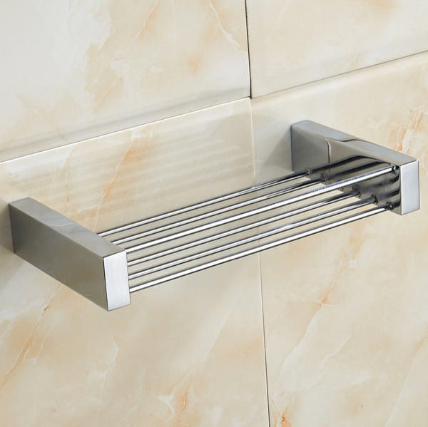 General Hotel Chrome Brass Rectangular Shower Basket - Stellar Hardware and Bath 