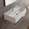 Teorema Rectangular Wall Mounted Ceramic Sink With Polished Chrome Towel Bar - Stellar Hardware and Bath 