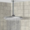 Water Therapy 10" Ceiling Mount Rain Shower Head With Arm, Chrome - Stellar Hardware and Bath 