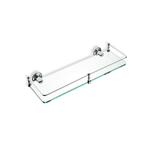 Smart Chrome Clear Glass Bathroom Shelf - Stellar Hardware and Bath 