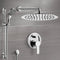 Galiano Chrome Shower Set With 16" Rain Shower Head and Hand Shower - Stellar Hardware and Bath 