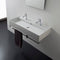 Teorema Wall Mounted Double Ceramic Sink With Polished Chrome Towel Bar - Stellar Hardware and Bath 