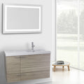 39 Inch Larch Canapa Bathroom Vanity with Fitted Ceramic Sink, Wall Mounted, Lighted Mirror Included - Stellar Hardware and Bath 