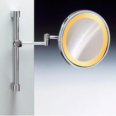 Incandescent Mirrors Wall Mounted Chrome or Gold Round Lighted 3x or 5x Magnifying Mirror - Stellar Hardware and Bath 