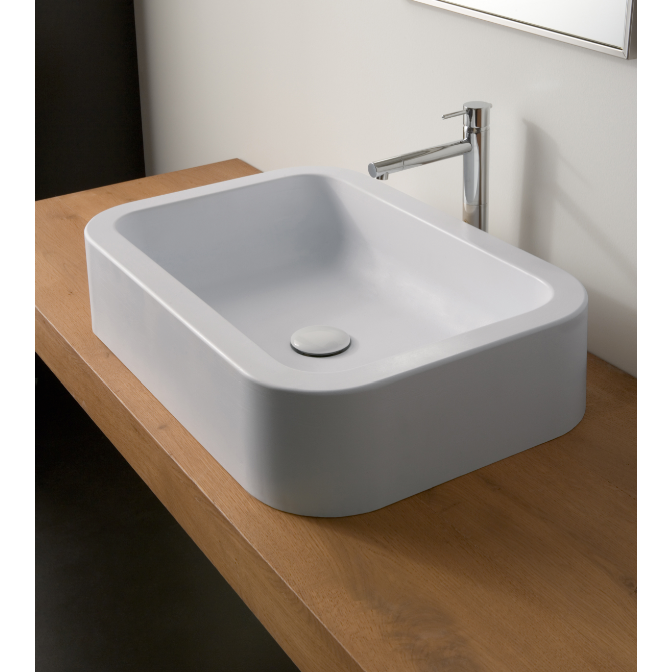 Next Rectangular White Ceramic Vessel Bathroom Sink - Stellar Hardware and Bath 