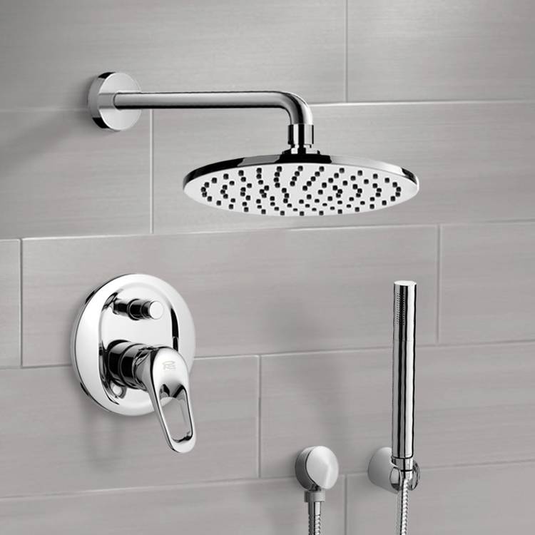 Primavera Shower System with 8" Rain Shower Head and Hand Shower - Stellar Hardware and Bath 