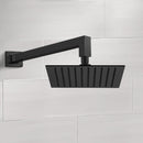 Water Therapy 12" Matte Black Rain Shower Head With Arm - Stellar Hardware and Bath 