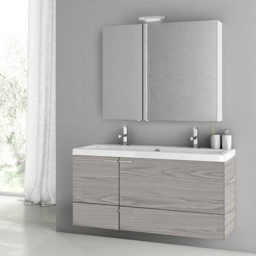 47 Inch Grey Walnut Bathroom Vanity Set - Stellar Hardware and Bath 