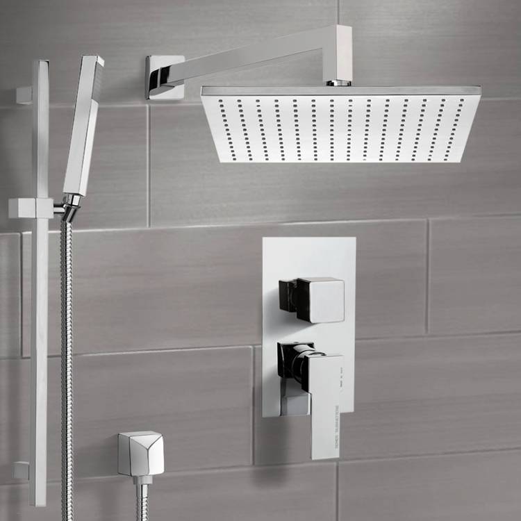 Autunno Shower System with 12" Rain Shower Head and Hand Shower - Stellar Hardware and Bath 