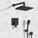 Orsino Matte Black Shower System with 8" Rain Shower Head and Hand Shower - Stellar Hardware and Bath 