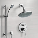 Rendino Chrome Shower System with 6" Rain Shower Head and Hand Shower - Stellar Hardware and Bath 