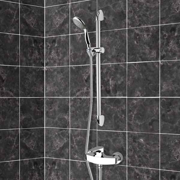 Autunno Chrome Slidebar Shower Set With Multi Function Hand Shower - Stellar Hardware and Bath 