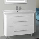 38 Inch Floor Standing White Vanity Cabinet With Fitted Sink - Stellar Hardware and Bath 