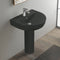 Bella Round Matte Black Ceramic Pedestal Sink - Stellar Hardware and Bath 