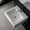 Square Square White Ceramic Wall Mounted or Vessel Sink - Stellar Hardware and Bath 