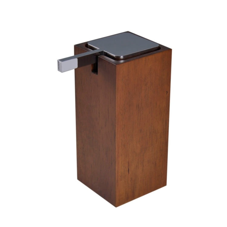 Papiro Tall Square Brown Soap Dispenser in Wood - Stellar Hardware and Bath 