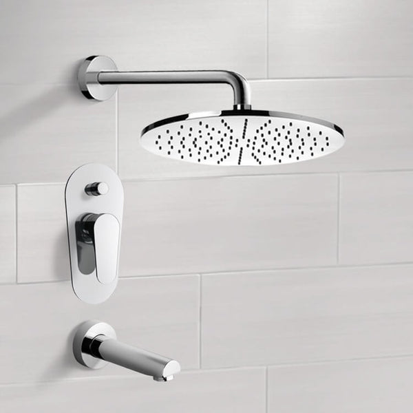 Peleo Tub and Shower Faucet Sets with 12" Rain Shower Head - Stellar Hardware and Bath 