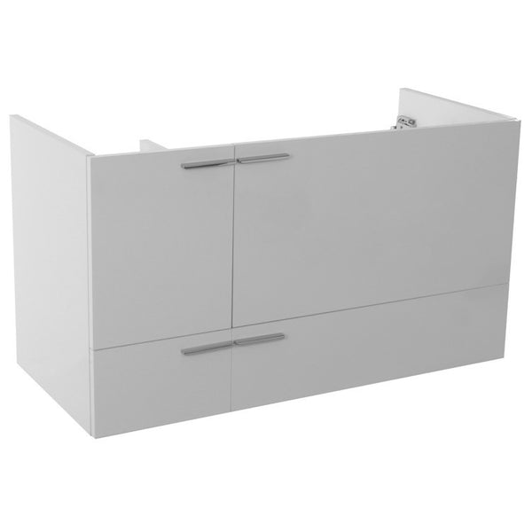 39 Inch Wall Mount Grey Walnut Bathroom Vanity Cabinet - Stellar Hardware and Bath 