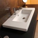 Cangas Rectangular White Ceramic Wall Mounted or Drop In Sink - Stellar Hardware and Bath 