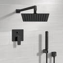 Orsino Matte Black Shower Set With Rain Shower - Stellar Hardware and Bath 