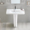 Noura Rectangular White Ceramic Pedestal Sink - Stellar Hardware and Bath 