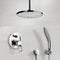Orsino Chrome Shower System with 8" Rain Ceiling Shower Head and Hand Shower - Stellar Hardware and Bath 