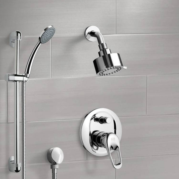 Rendino Chrome Shower System with Multi Function Shower Head and Hand Shower - Stellar Hardware and Bath 