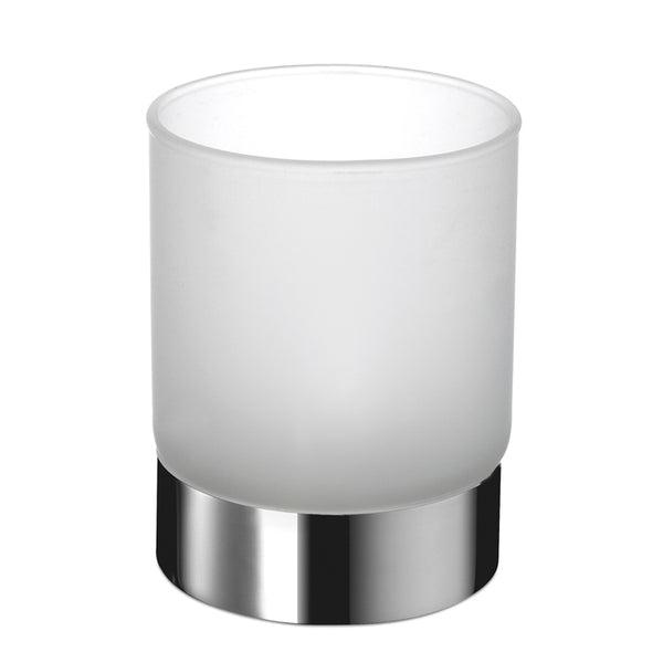 Round Frosted Crystal Glass Bathroom Tumbler - Stellar Hardware and Bath 