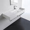 Teorema 2 Rectangular Ceramic Wall Mounted Sink With Counter Space, Towel Bar Included - Stellar Hardware and Bath 
