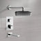 Peleo Chrome Thermostatic Tub and Shower Faucet Sets with 8" Rain Shower Head - Stellar Hardware and Bath 